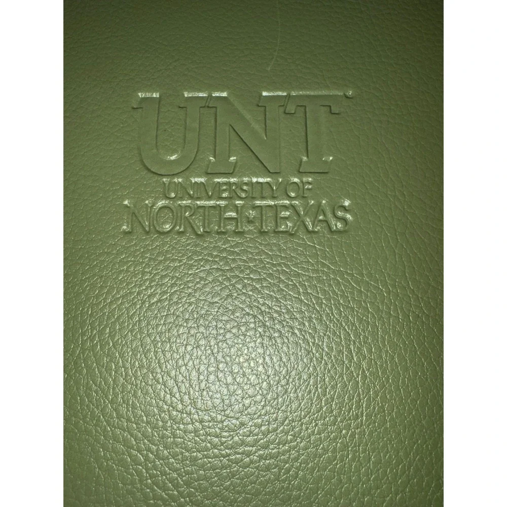 (A2) UNT University of North Texas Green Faux Leather Portfolio Organizer Pad